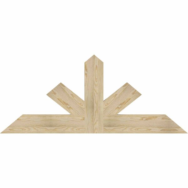 Ekena Millwork Saratoga Rough Sawn Timber Gable Bracket, Douglas Fir, 60"W x 25"H x 2"D x 6"F, 10/12 Pitch GBW060X25X0206SAR00RDF - main